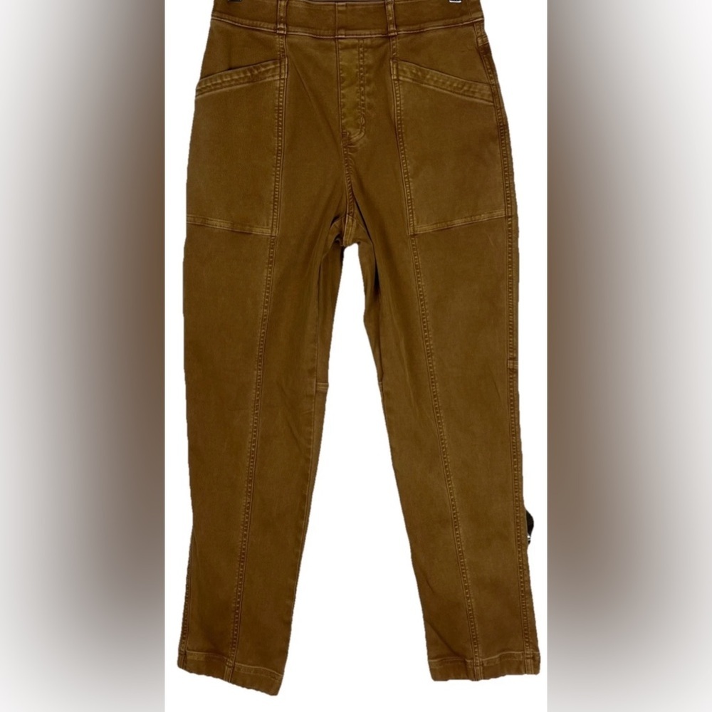 Spanx Stretch Twill Acorn Brown Straight Leg Pants Casual Workwear Womens Size M